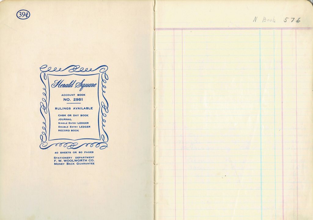 Vintage Herald Square Account Book No. 2981. Cash or Day Book Journal from F. W. Woolworth Co. $0.39