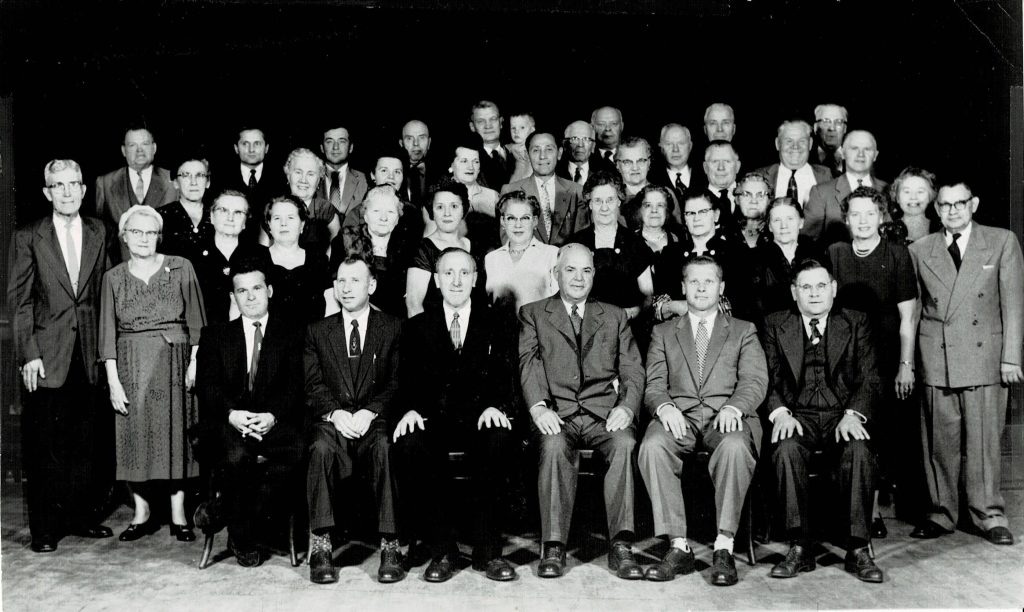 Historical Image of the Settlers in Rochester, New York from the Village of Putyatyntsi, Ukraine at the Ukrainian Civic Center on 831 Joseph Avenue. Photo date 1962.