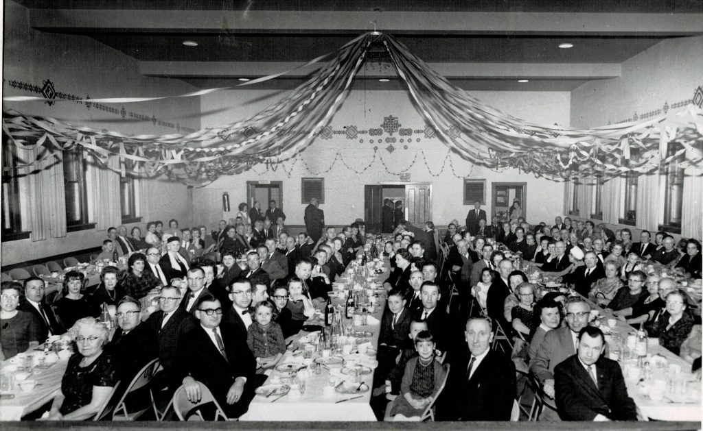 Immigrants from Putyatyntsi Ukraine (and their families) at a Fundraising Banquet at the Ukrainian Civic Center in Rochester, New York.